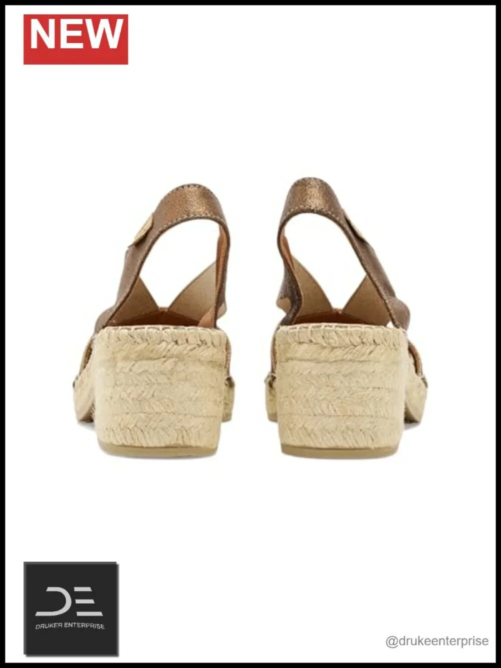 Women's Espadrille Sandals Metallic Elastic Slingback Platform Heel